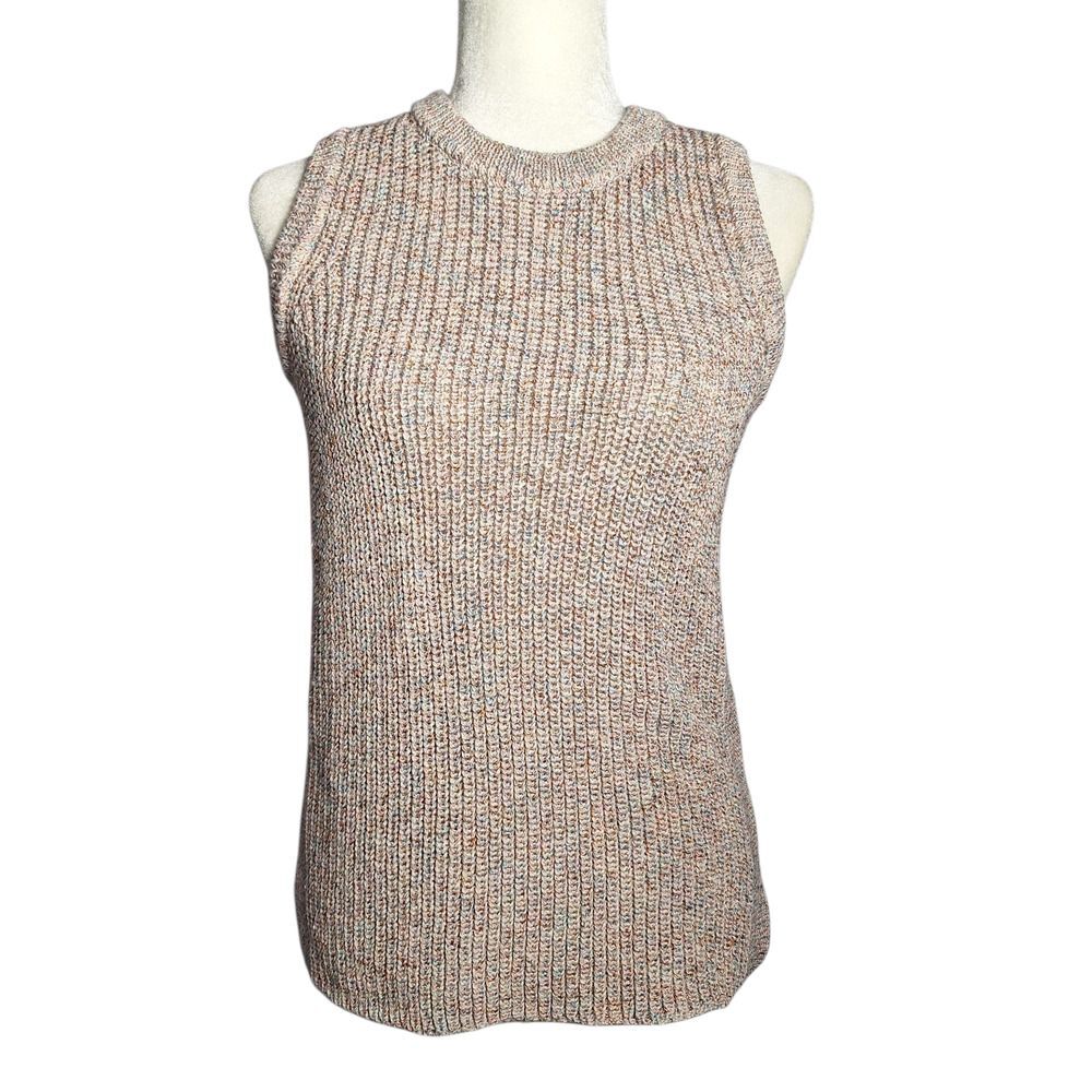 Ella Moss Sleeveless Sweater Blouse Knit Cotton Blend Small Womens